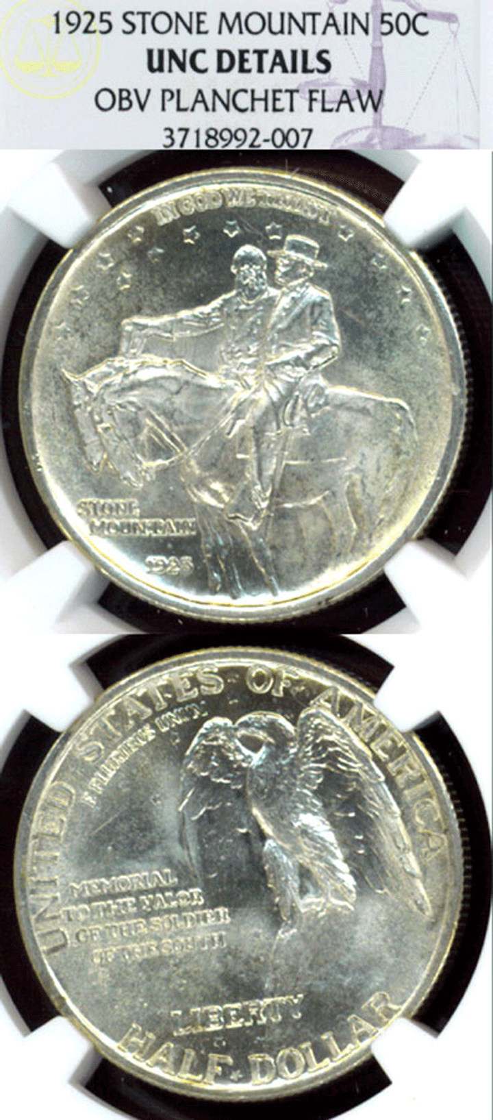 Stone Mountain Silver Half Dollar Commemorative 1925 Stone Mountain NGC Uncirculated