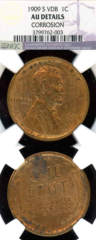 1909-S VDB 1c 1909-S VDB 1c US Key Date Lincoln cent NGC AY details
