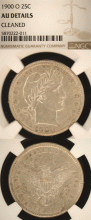 1900-O 25c NGC AU