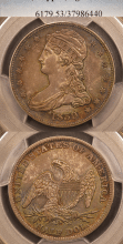 1839 50c Large Letters PCGS AU 53