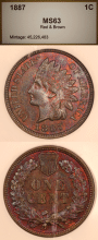 1887 1c PCI MS 63