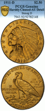 1911-D $2.50 Indian "Key Date" PCGS AU