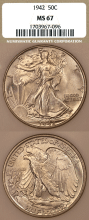 1942 50c NGC MS-67