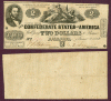 T-42 $2 1862 Confederate states of America paper money