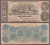 T-59 $10 1863 Confederate states of America paper money