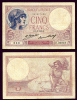 1929 5 Francs collectable paper money from France