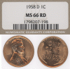 1958-D 1c Collectable US wheat cent NGC 66 RD