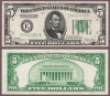 1928-B $5 FR-1952-E US small size fereral reserve note