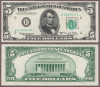1950-E $5 FR-1966-B* US small size federal reserve "STAR NOTE"