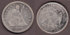 1891 25c US seated liberty silver quarter