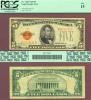 1928 $5 FR-1525 D-A Block US small size legal tender red seal PCGS Fine 15