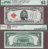 1928-D $5 FR-1529 US small size Leagal Tender red seal notes PMG CU 63