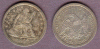 1858 25c US seated Liberty silver quarter