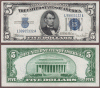 1934-C $5 FR-1653 US small size silver certificate blue seal