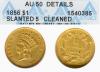 1856 Type III $1.00 US one dollar gold coin ANACS AU 50