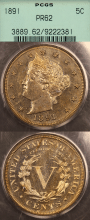 1891 5c "PROOF" PCGS Proof 62