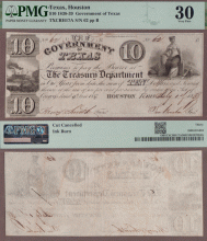 Government of Texas - $10.00 H-17A PMG VF 30