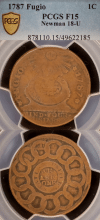 Fugio Cent 1787 Fugio Cent. Pointed Rays. Newman 18-U PCGS Fine 15