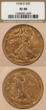 US Walking Liberty Half Dollar 1938-D 50c NGC EF 40